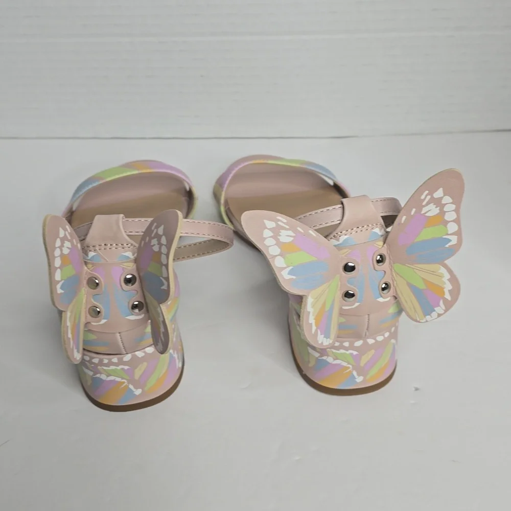Copper Key Girls Majesty Leather Butterfly Print Wing Dress Sandals 3m